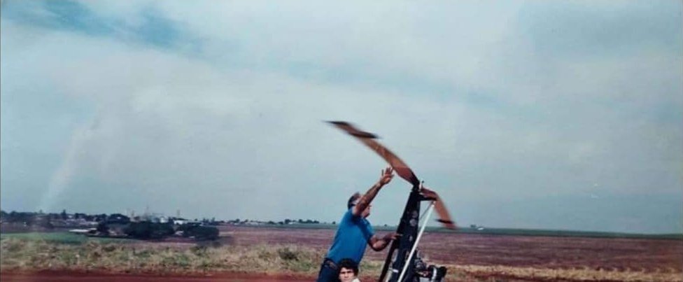 Girocóptero na oficina histórica